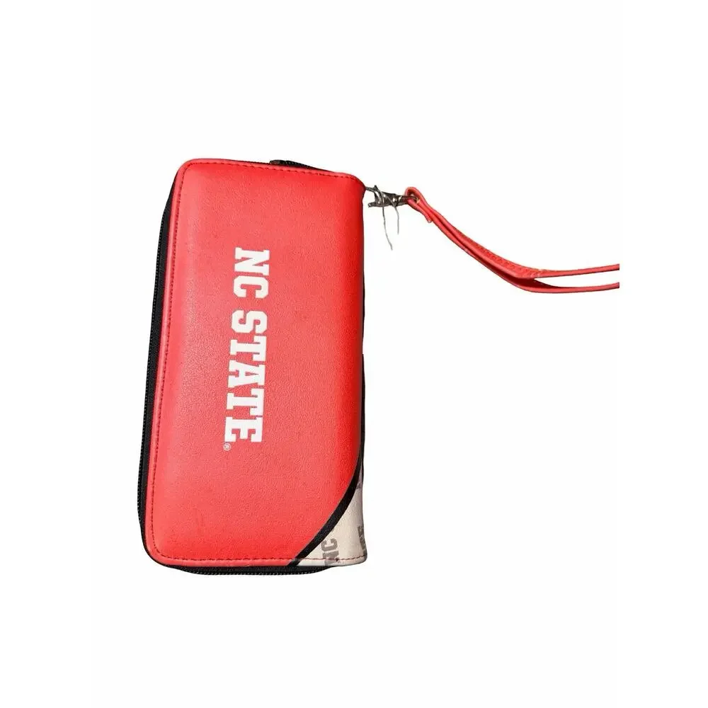 NC State Wolfpack NCAA Curve Zip Organizer Wallet Wristlet Red Black
